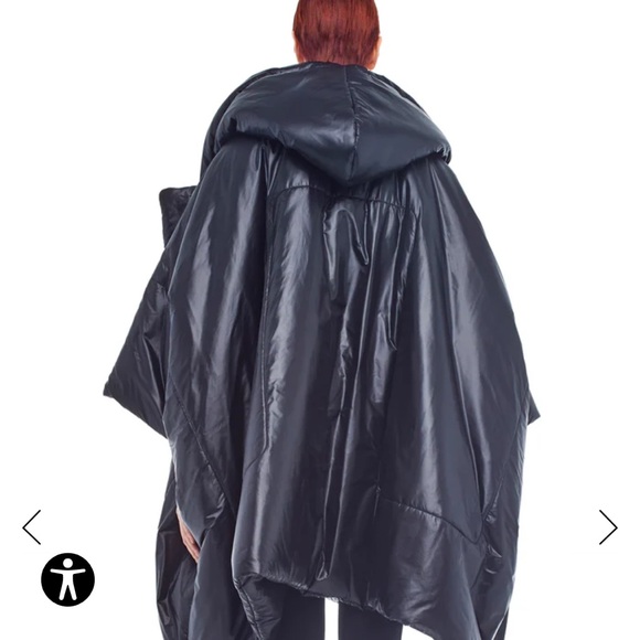 Norma Kamali sleeping bag coat with hood in black size XS/S - Picture 3 of 7